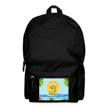 Sunny Island Cartoon Sun - Backpack - black - Front