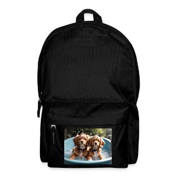 dogs bathing - Backpack - black - Front