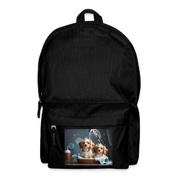 Dogs bathing - Backpack - black - Front