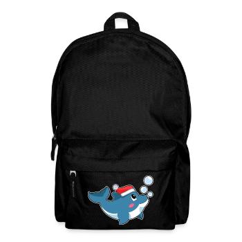 Dolphin Christmas Santa Hat - Backpack - black - Front