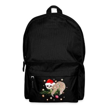 paresseux drôle avec branche de sapin pour Noël - Sac à dos - noir - Devant