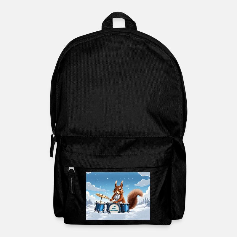 Eichhörnchen spielt Schlagzeug - Rucksack - Schwarz