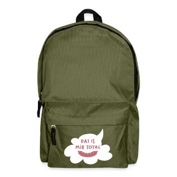 Wolke Wurst cool Quotes gleichgütig egal Bürohumor - Rucksack - Olivgrün - Vorne