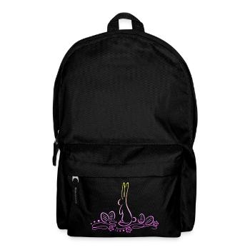 Osterhase Silhouette mit Ostereiern - Rucksack - Schwarz - Vorne