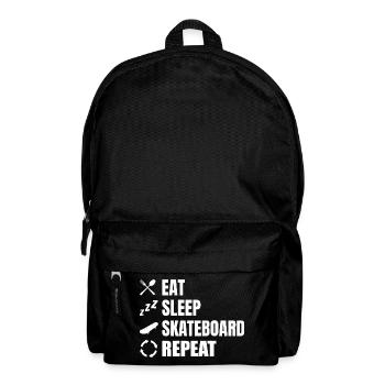 Manger, dormir, faire du skateboard, répéter - Sac à dos - noir - Devant