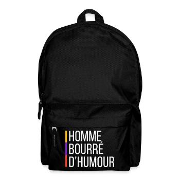 Homme bourré d'humour - Sac à dos - noir - Devant