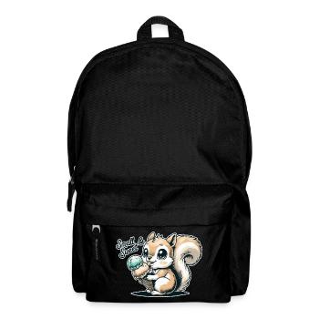 Niedliches Cartoon-Eichhörnchen mit Eiscreme - Rucksack - Schwarz - Vorne