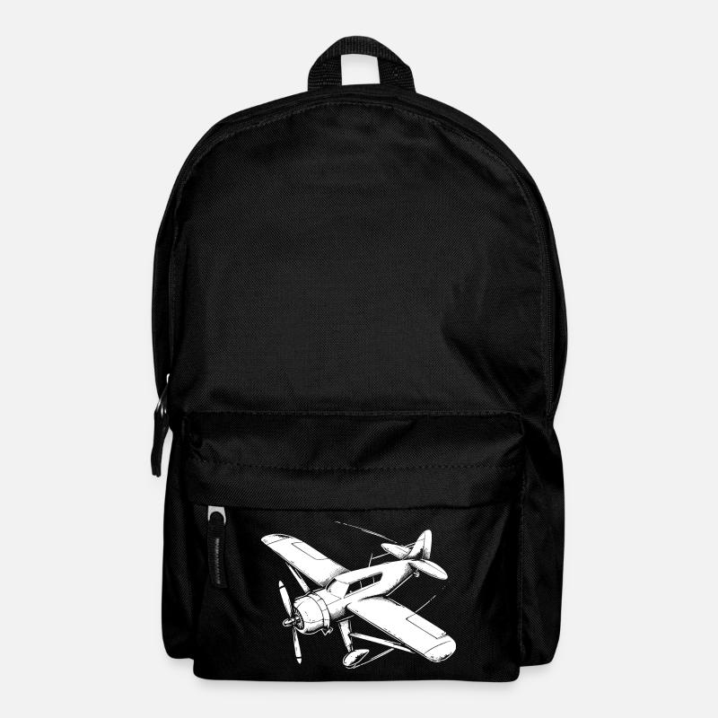 Propeller Plane Drawing - Backpack - black