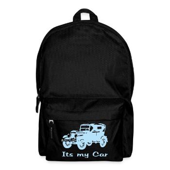 Oldtimer motiv mit Schrift - Rucksack - Schwarz - Vorne