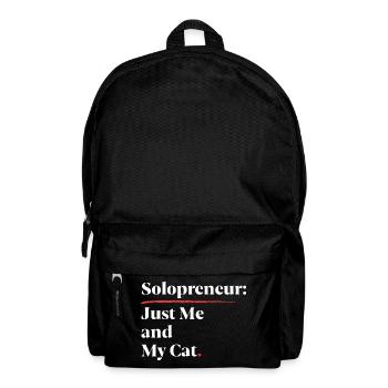 Solopreneur: Nur ich und meine Katze [Weiß] - Rucksack - Schwarz - Vorne