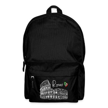 Rom Landmark Line Art T-Shirt - Rucksack - Schwarz - Vorne