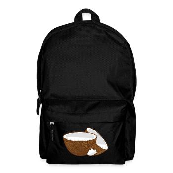 Coconut Halves – Tropical Fruit Motif - Backpack - black - Front