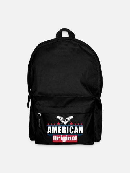 Patriotischer Adler Amerikanische Flagge Design - Rucksack - Schwarz