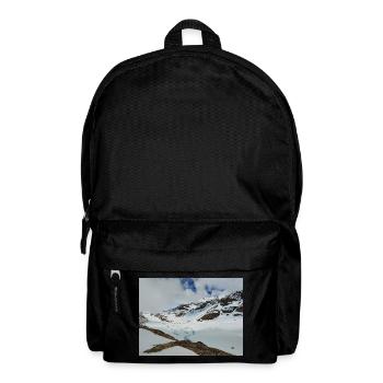 Alpenlandschaft, türkisfarbener eisiger See - Rucksack - Schwarz - Vorne