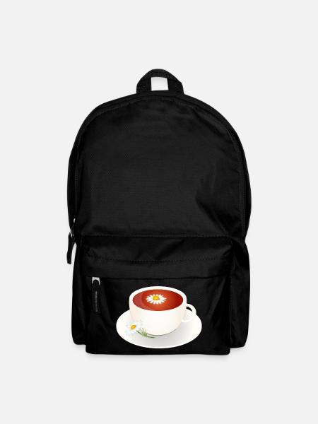 Kamillentee Motiv mit Blüte in eleganter Tasse - Rucksack - Schwarz