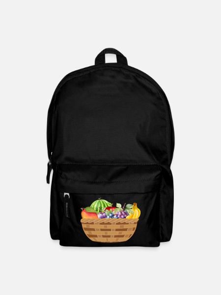 Fruit basket with colorful fruit motif - Backpack - black
