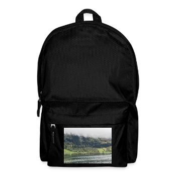 Mystical mountain landscape by the lake - Backpack - black - Front