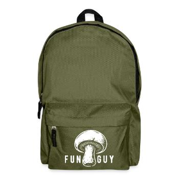 Champignon Funguy Pilzsammler - Pilze - Spruch - Rucksack - Olivgrün - Vorne