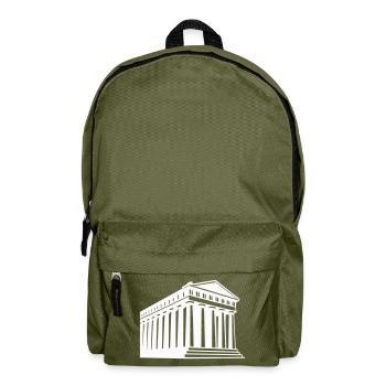 Antike griechische Tempelillustration - Rucksack - Olivgrün - Vorne