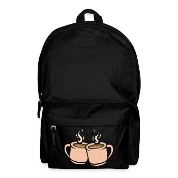 Two coffee cups illustration - Backpack - black - Front