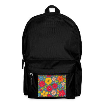 Floral pattern in boho design - Backpack - black - Front
