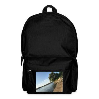 Natur am Fluss mit Bäumen und Ufer - Rucksack - Schwarz - Vorne