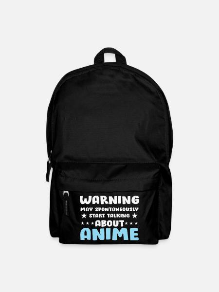Anime Gesprächs-Warnung Spruch Shirt - Rucksack - Schwarz