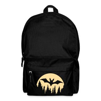 Chauve-souris Silhouette Cool Lune Forêt Halloween Fun - Sac à dos - noir - Devant