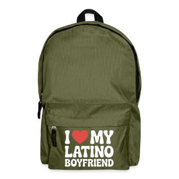I Love My Latino Boyfriend Valentine's Day - Backpack - olive green - Front
