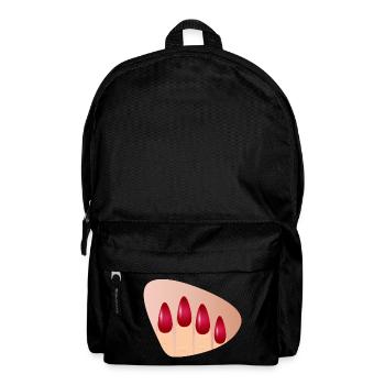 Des ongles rouges élégants au look brillant - Sac à dos - noir - Devant