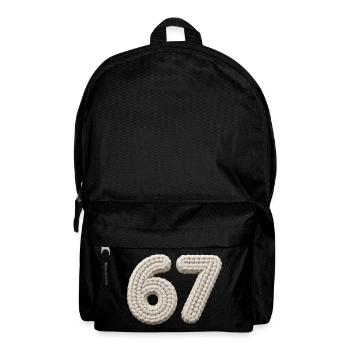 67 Memes – Knitted Number in Beige - Backpack - black - Front
