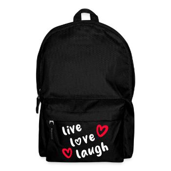 LIVE LOVE LAUGH - Positive Vibes - Rucksack - Schwarz - Vorne