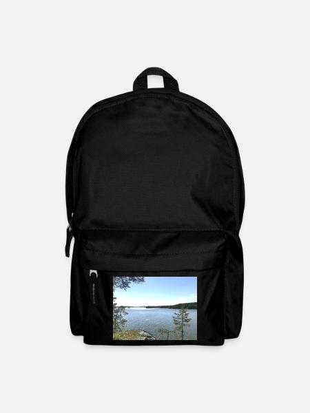 Lake landscape, nature moment - Backpack - black