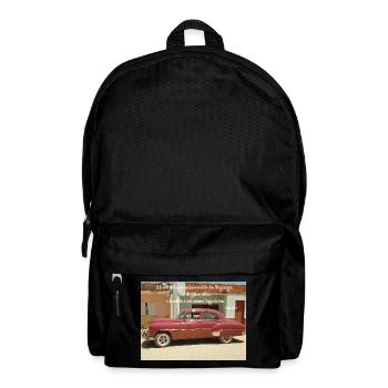 Vintage Pink Car und Psalm-Leitung - Rucksack - Schwarz - Vorne