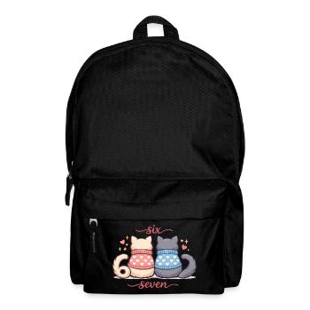 Katze Valentine 67 Six Seven Meme Geschenk Süß - Rucksack - Schwarz - Vorne