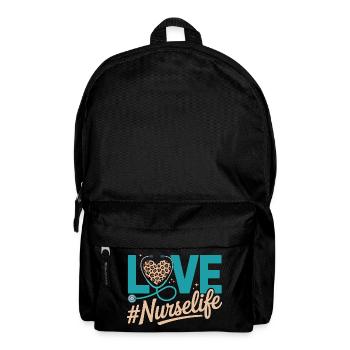 Nurse Life Leopard Heart Love - Backpack - black - Front
