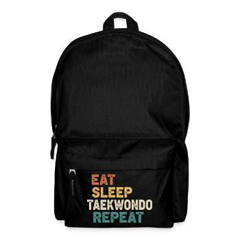 Eat Sleep Taekwondo Repeat - Retro Kampfsport  - Rucksack - Schwarz - Vorne