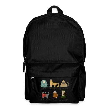 Katzenrassen - Rucksack - Schwarz - Vorne