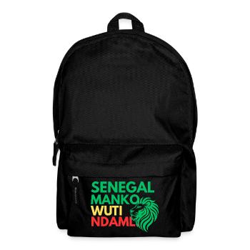 Sénégal Manko Wuti Ndaml | Sénégalais Teranga - Sac à dos - noir - Devant
