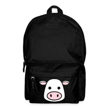 Süßer Kuh Kopf Gesicht Comic Vektor - Rucksack - Schwarz - Vorne