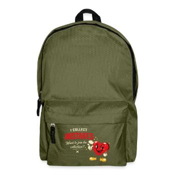 I Collect Mistakes – Vintage Comic Pick-Up Line - Backpack - olive green - Front