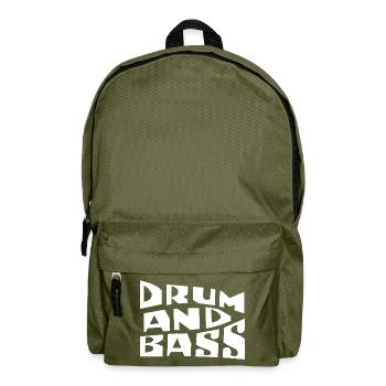 Drum and Bass Fette Typografie - Rucksack - Olivgrün - Vorne