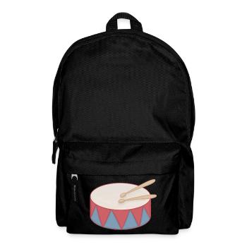 Cartoon Trommel mit Dreiecksdekor - Rucksack - Schwarz - Vorne
