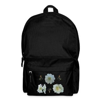 Stockrosen mit Hummeln - Rucksack - Schwarz - Vorne