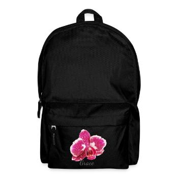 Bordeaux Orchidee Makro – Anmut und Eleganz - Rucksack - Schwarz - Vorne