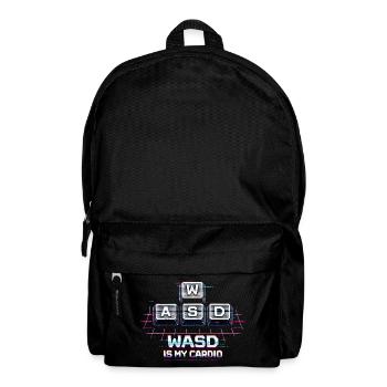 Funny Gaming Keyboard WASD My Cardio Gamer - Backpack - black - Front