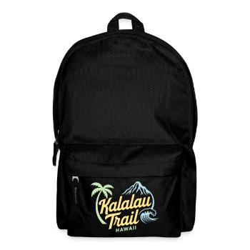 Kalalau Trail Hawaii Logo Design - Backpack - black - Front