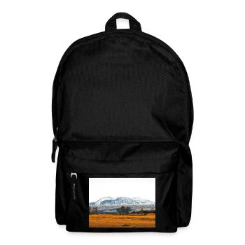 Snowy Mountain Fieldscape in Iceland - Backpack - black - Front
