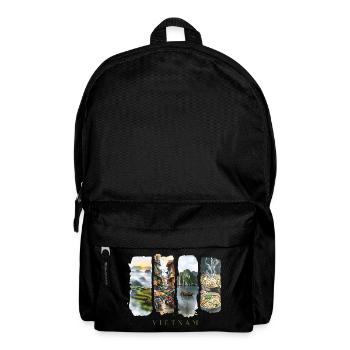 Vietnam Vacation Travel – Nature & Culture Motif - Backpack - black - Front