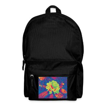 Neon Bloom Psychedelic Flower - Backpack - black - Front